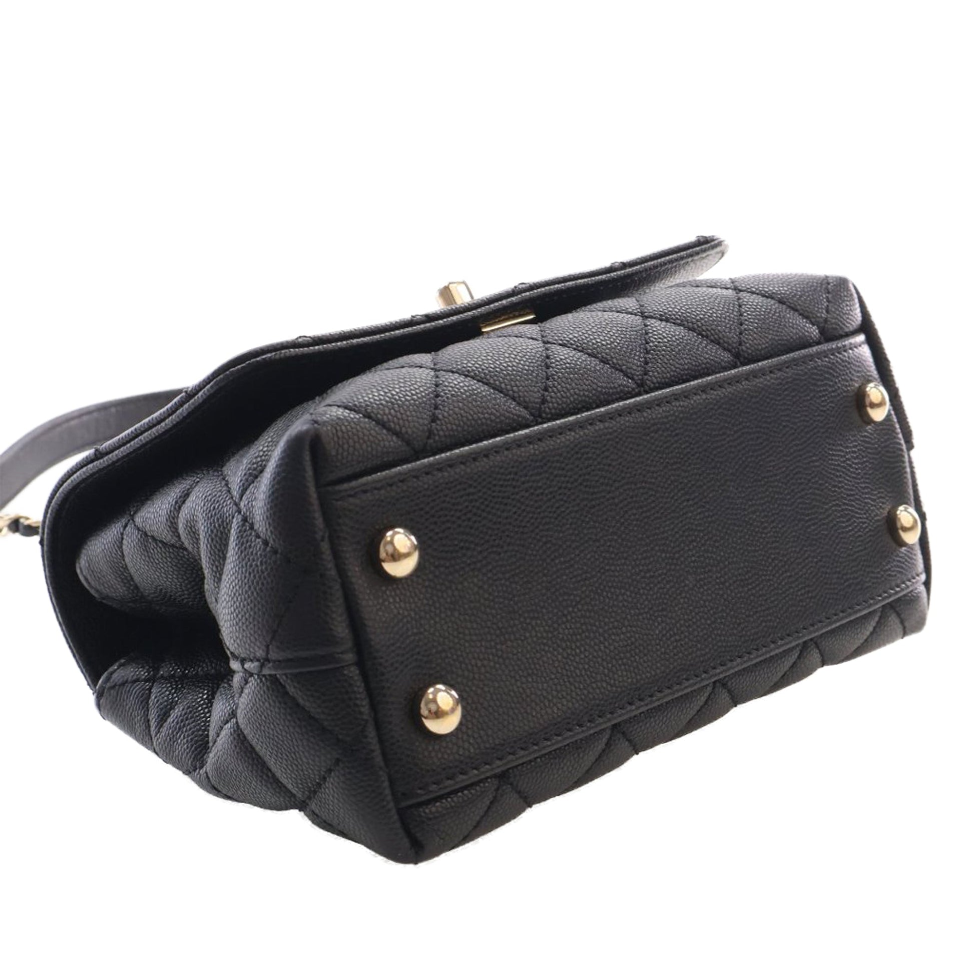 Chanel Extra Mini Quilted Caviar Coco Top Handle Bag