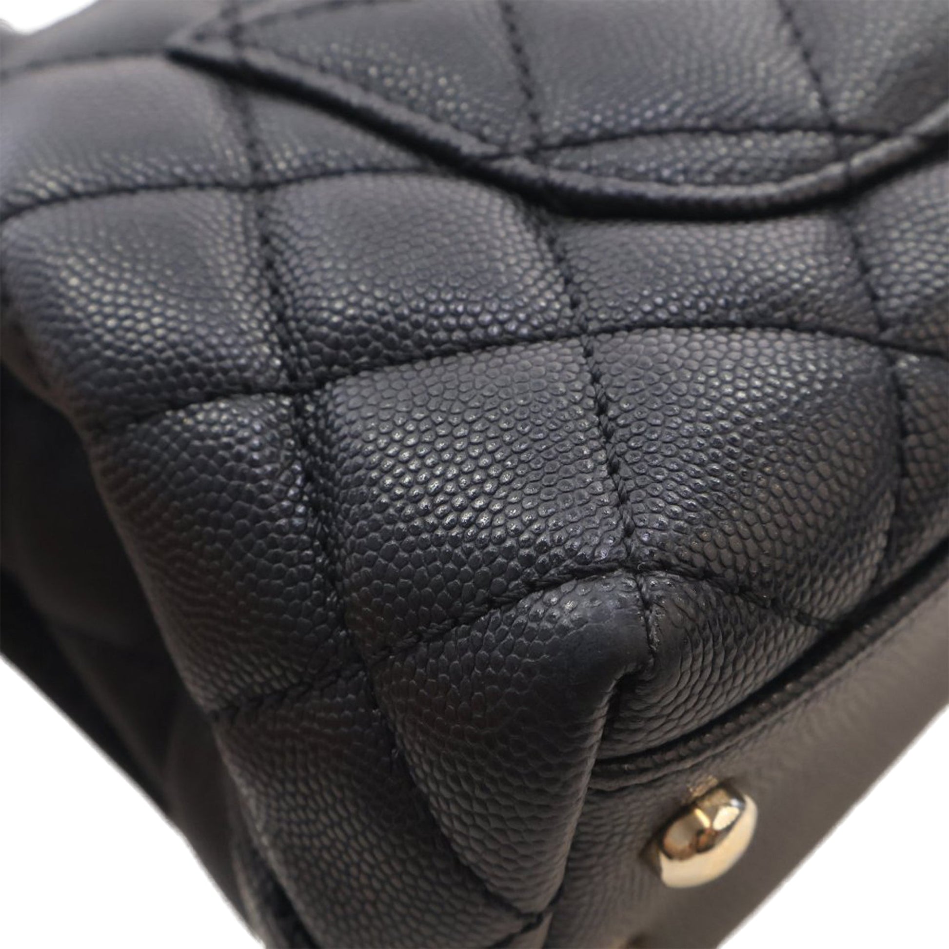 Chanel Extra Mini Quilted Caviar Coco Top Handle Bag