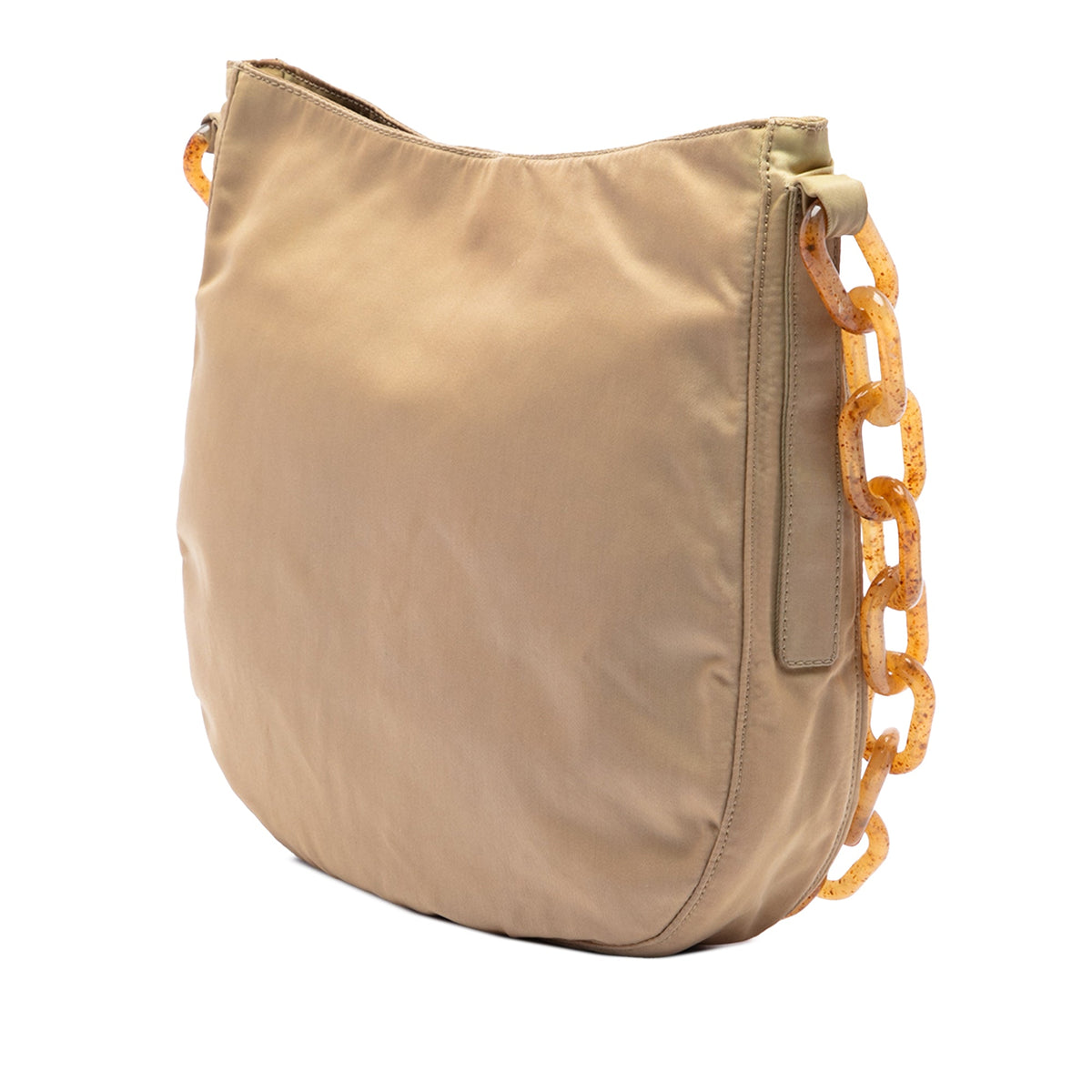 Prada Tessuto Resin Chain Shoulder Bag — Beige