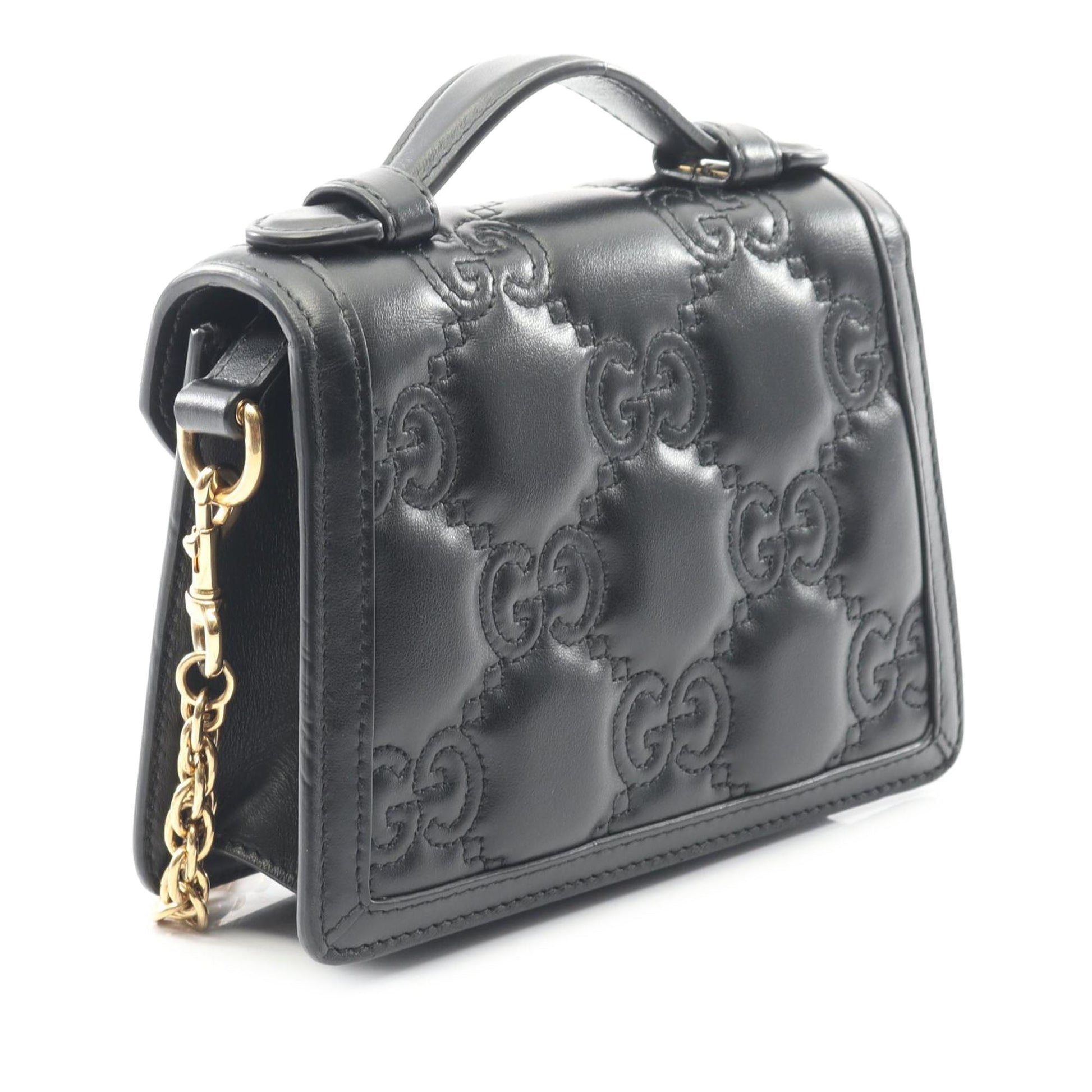 Gucci Small GG Matelasse Leather Top Handle Bag