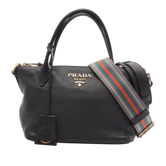 Prada Vitello Daino Zip Top Satchel