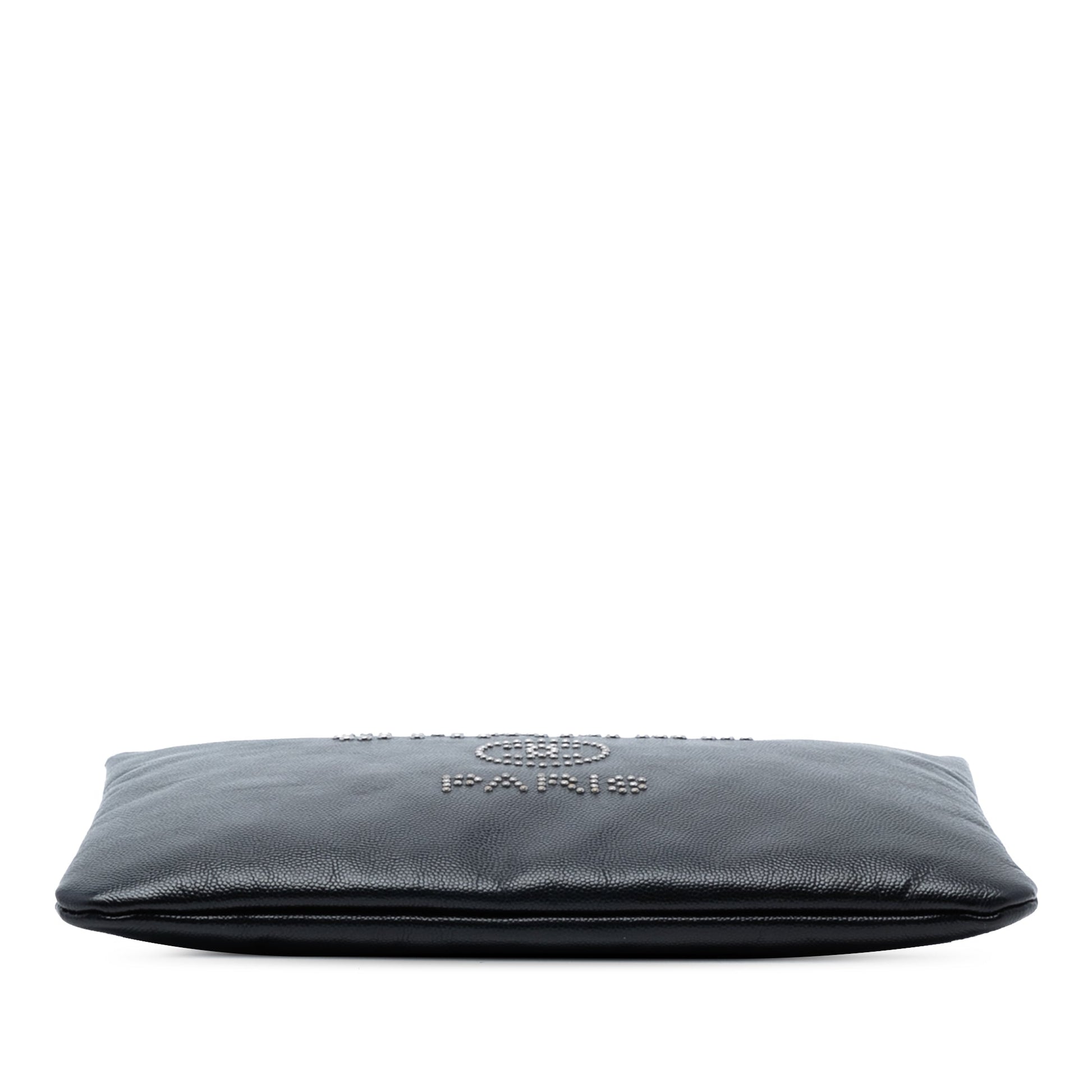 Chanel Medium Caviar Deauville Studded O Case Clutch