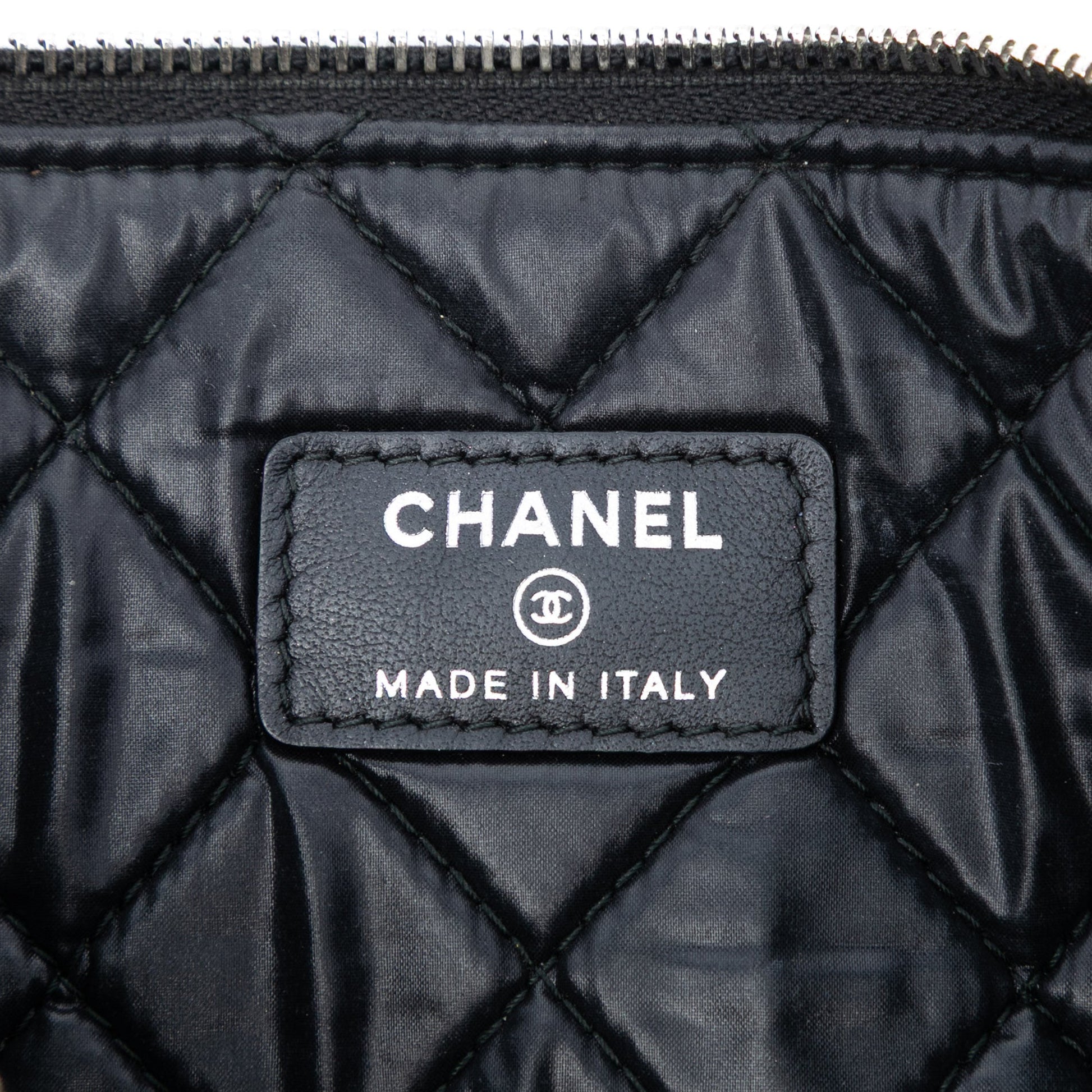 Chanel Medium Caviar Deauville Studded O Case Clutch