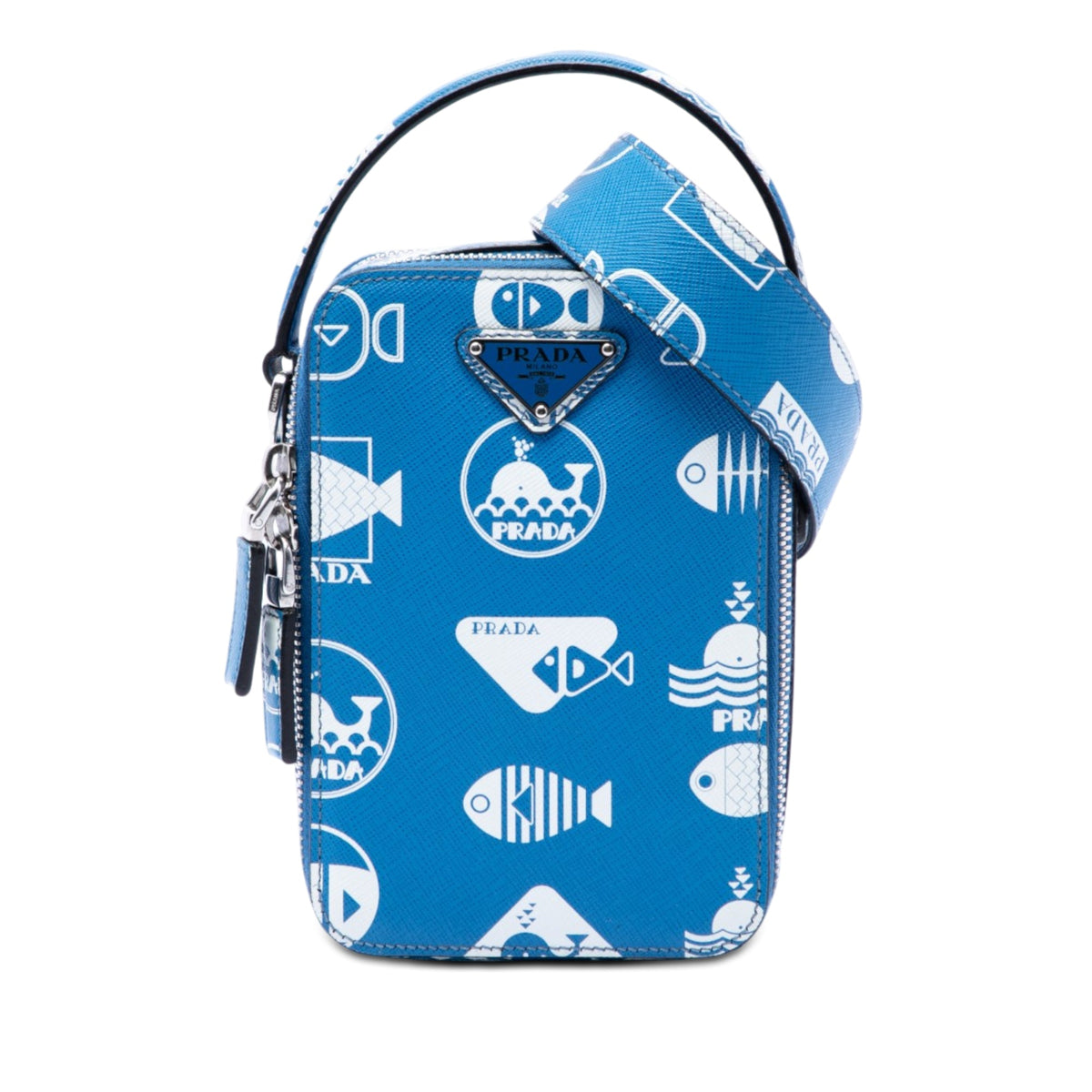 Prada Saffiano Whale Brique Vertical Crossbody