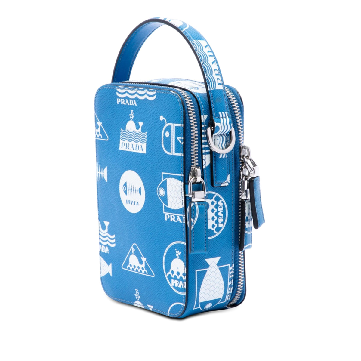 Prada Saffiano Whale Brique Vertical Crossbody