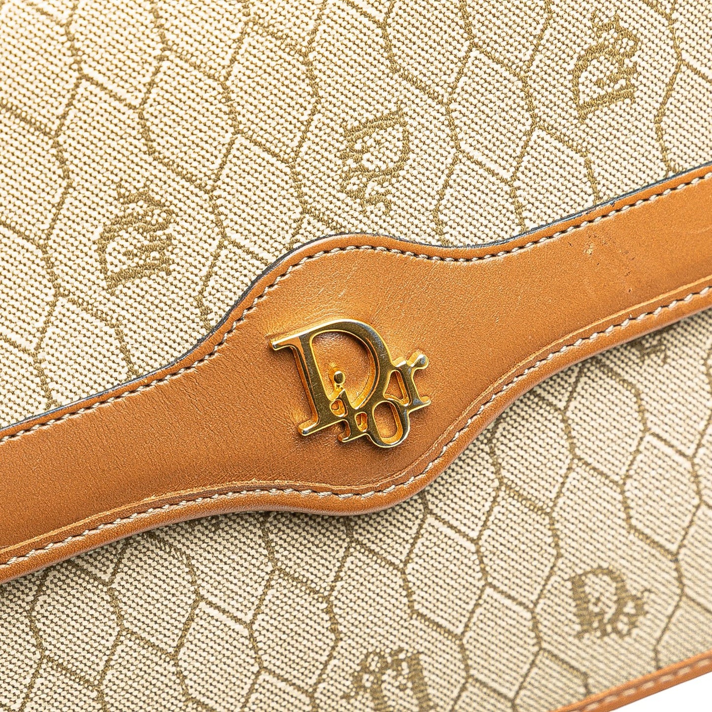 Dior Honeycomb Coated Canvas Chain Shoulder Bag