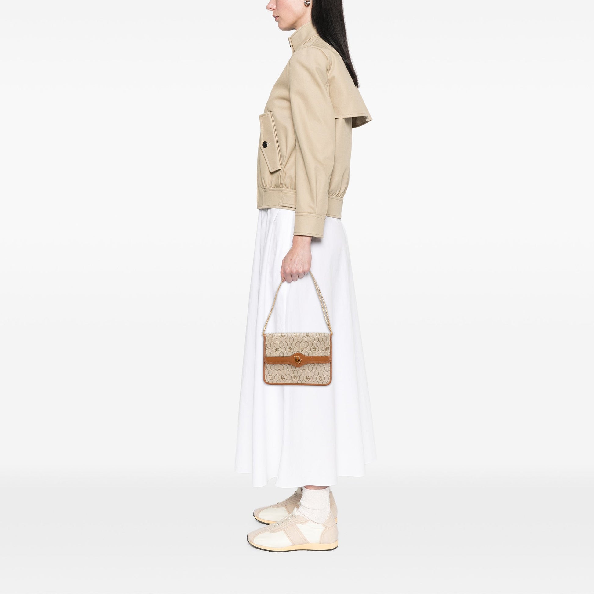 Dior Honeycomb Coated Canvas Chain Shoulder Bag