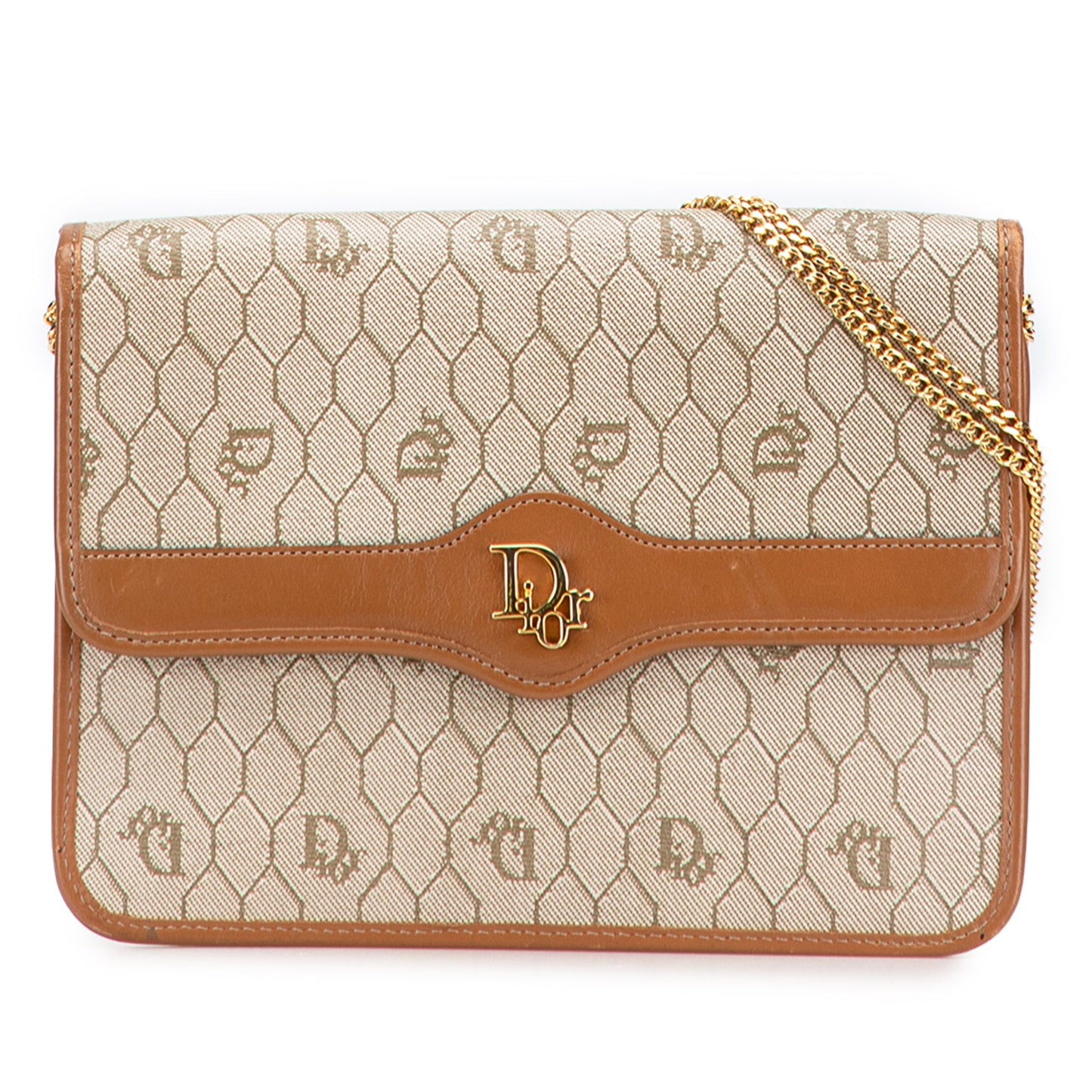 Dior Honeycomb Coated Canvas Chain Shoulder Bag