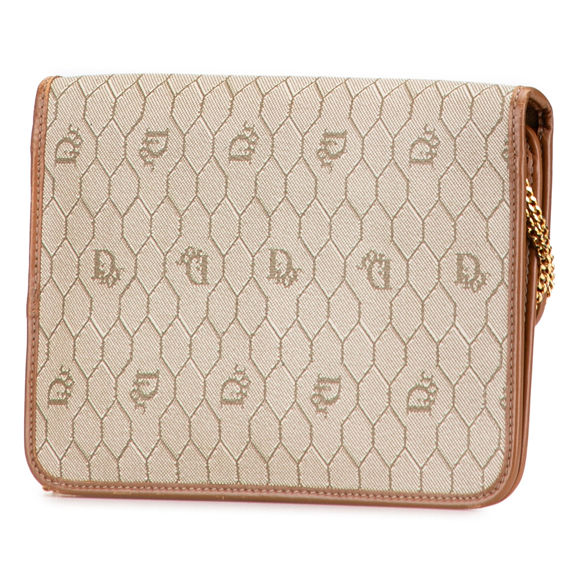 Dior Honeycomb Coated Canvas Chain Shoulder Bag
