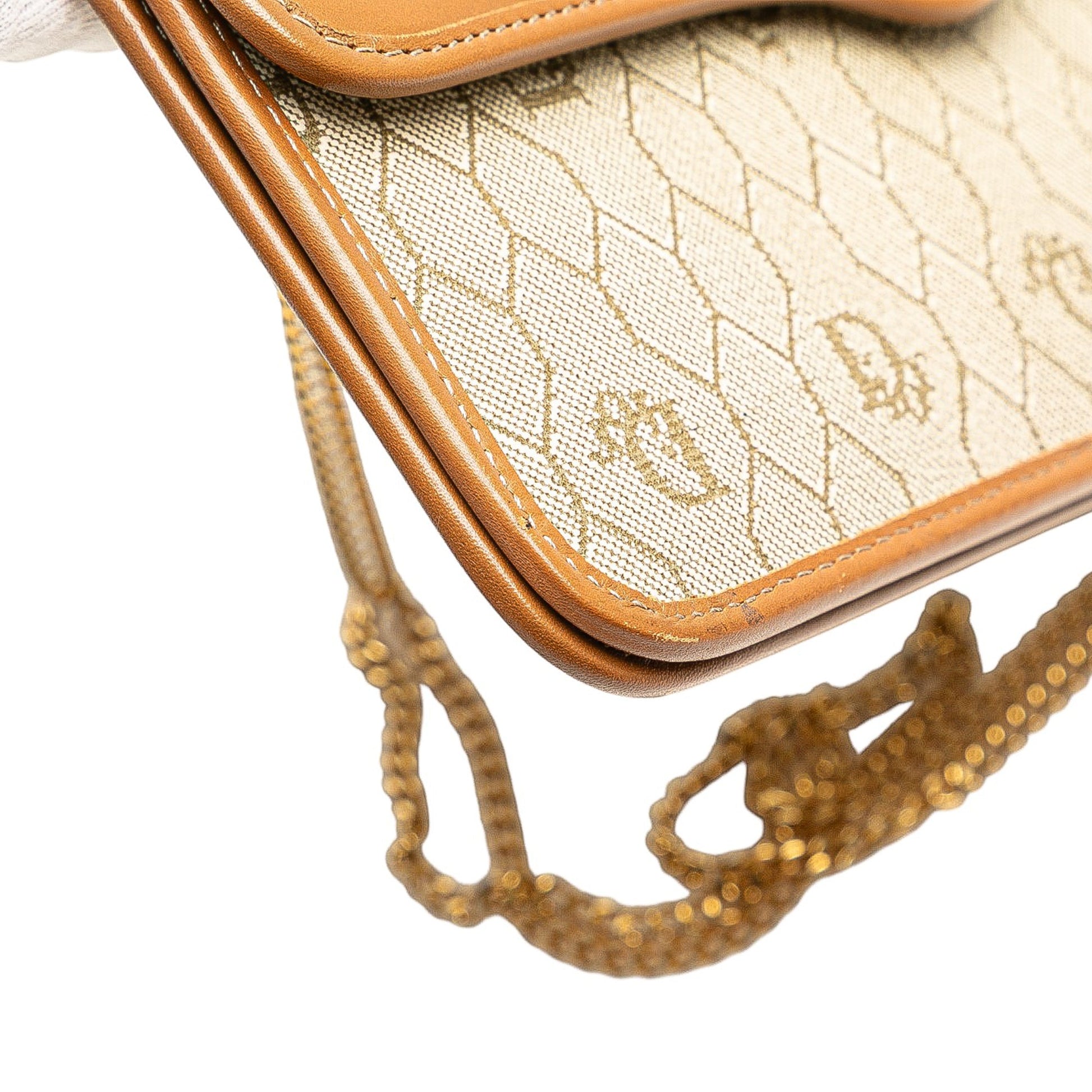 Dior Honeycomb Coated Canvas Chain Shoulder Bag