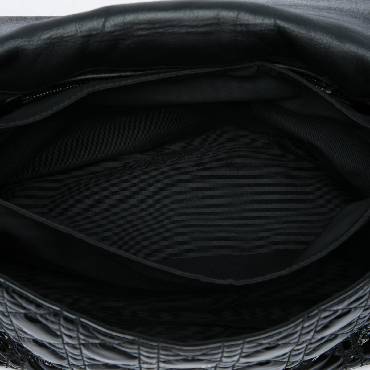 Dior Patent Cannage New Lock Shoulder Bag — Black