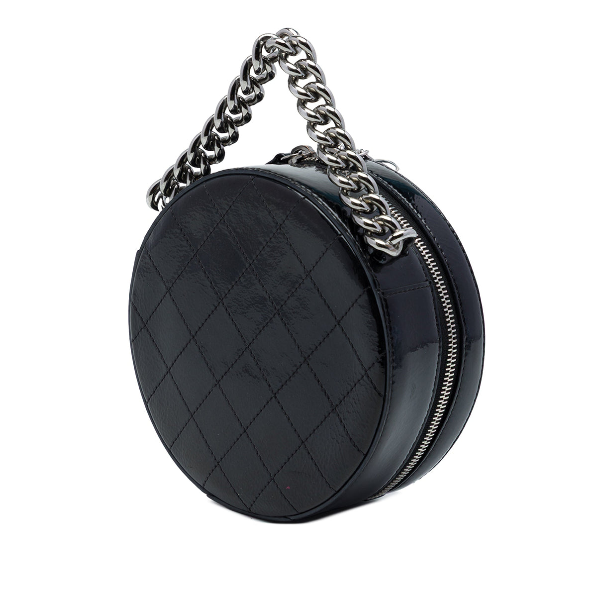 Chanel Patent Leather Round As Earth Crossbody — Black