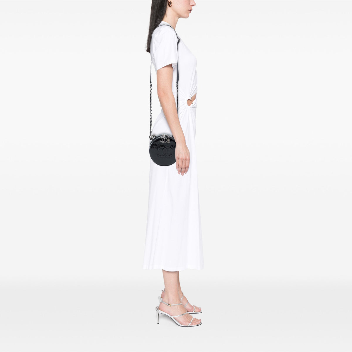 Chanel Patent Leather Round As Earth Crossbody — Black