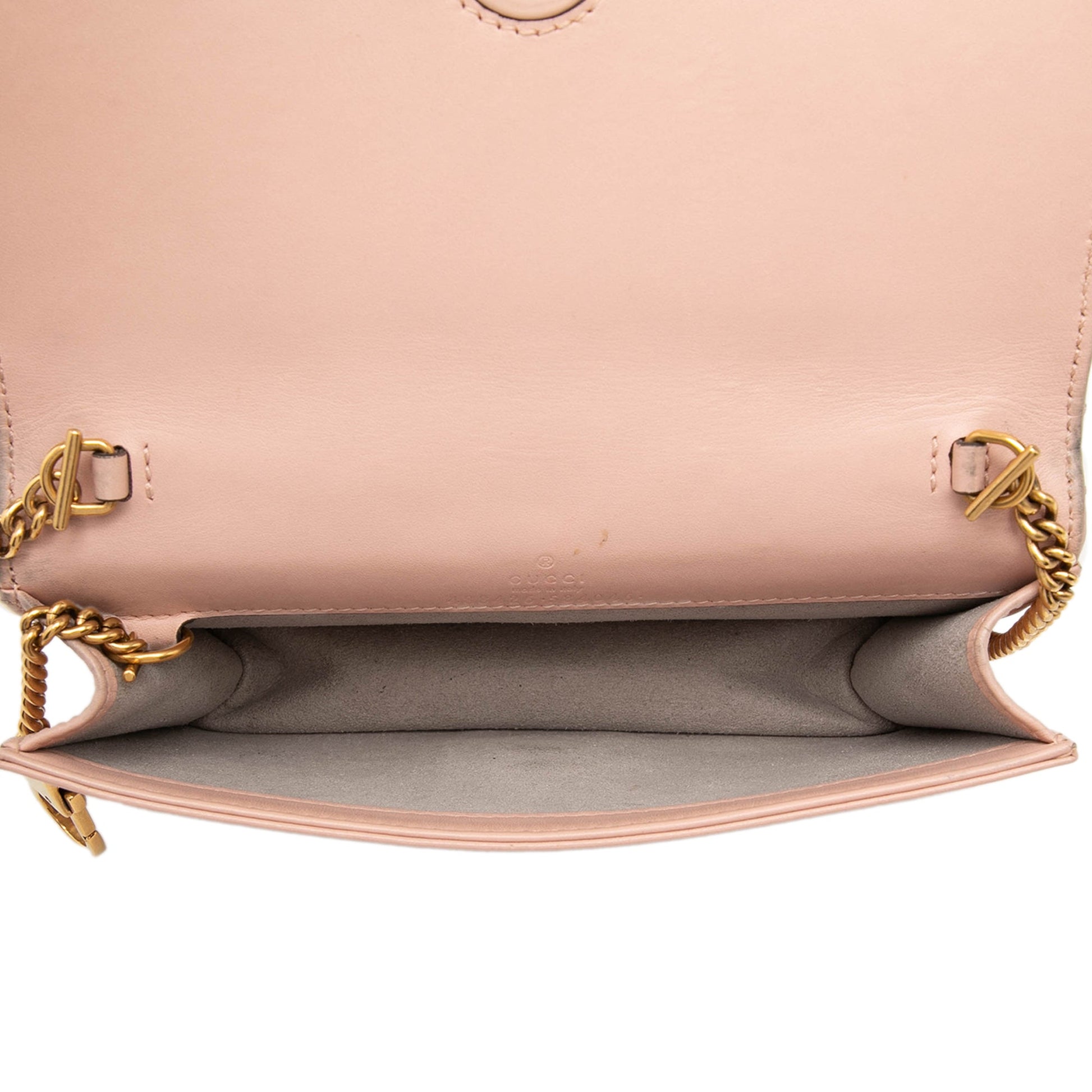 Gucci Mini GG Marmont Matelasse Calfskin Wallet On Chain