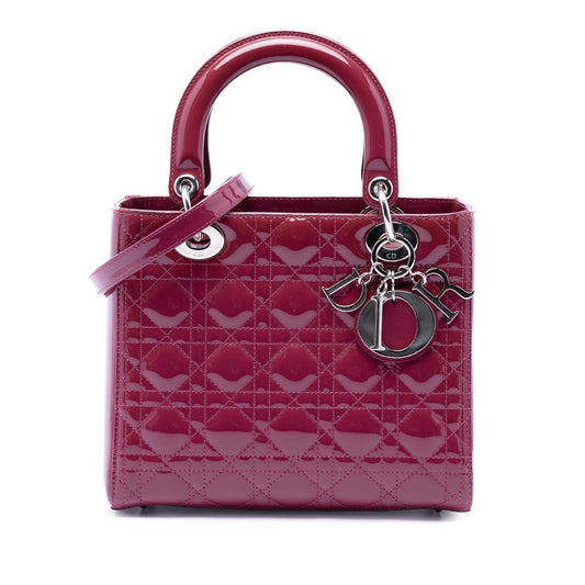 Dior Medium Patent Cannage Lady Dior
