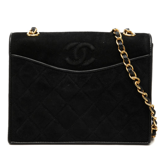 Chanel Small CC Quilted Suede Chain Crossbody
