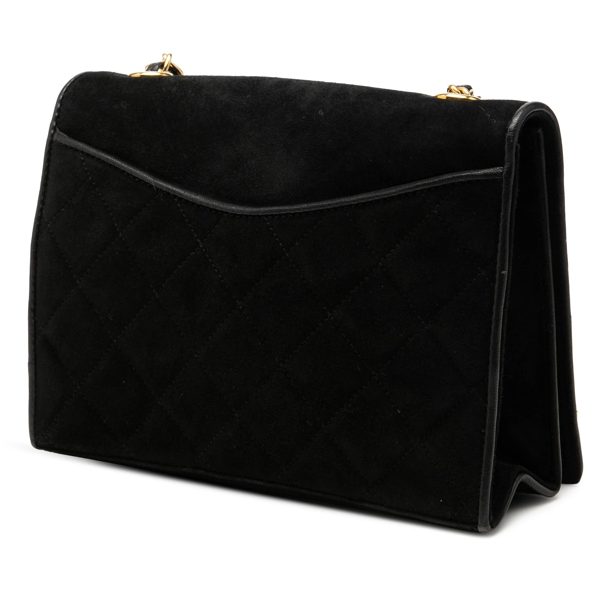 Chanel Small CC Quilted Suede Chain Crossbody