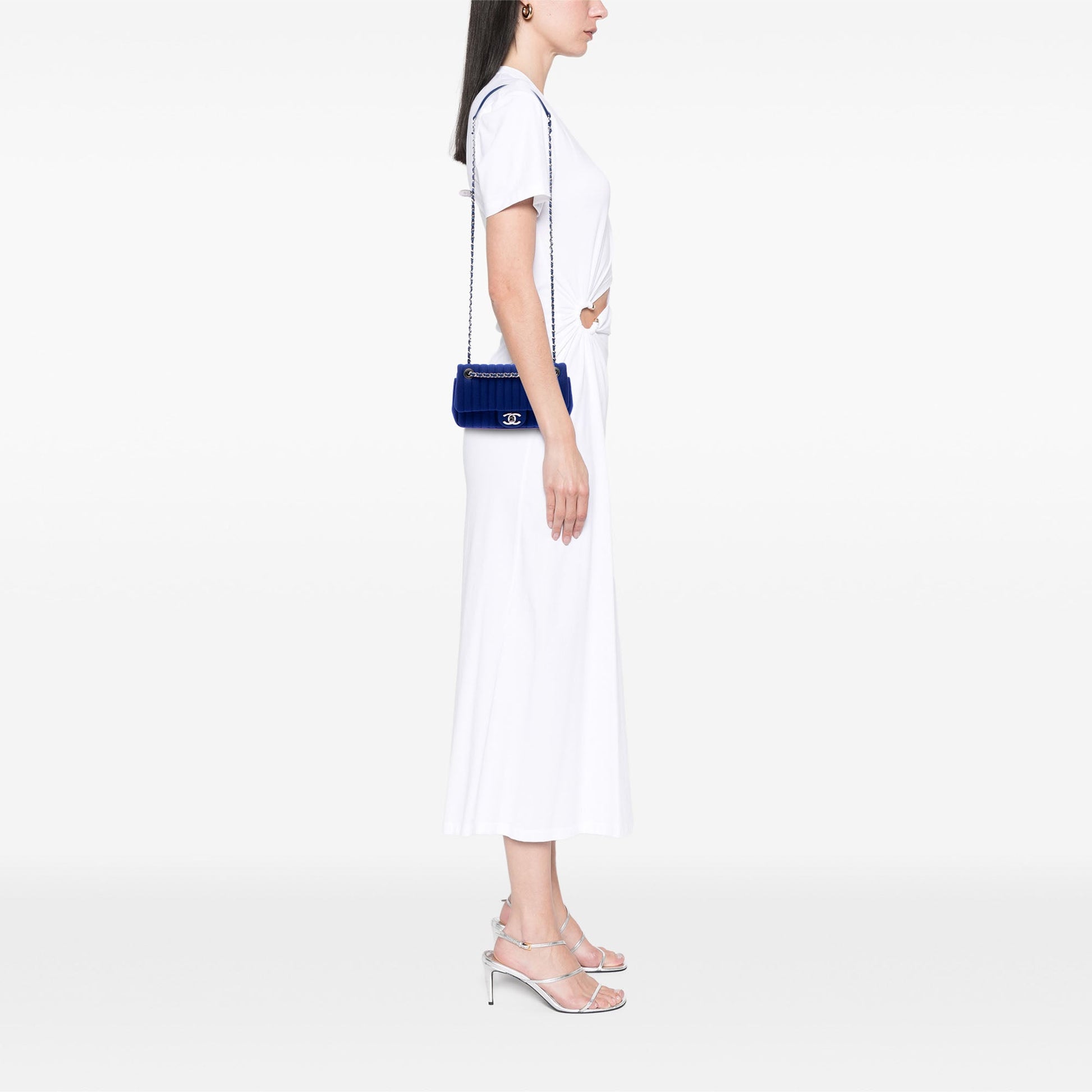 Chanel Mini Vertical Quilted Jersey Single Flap