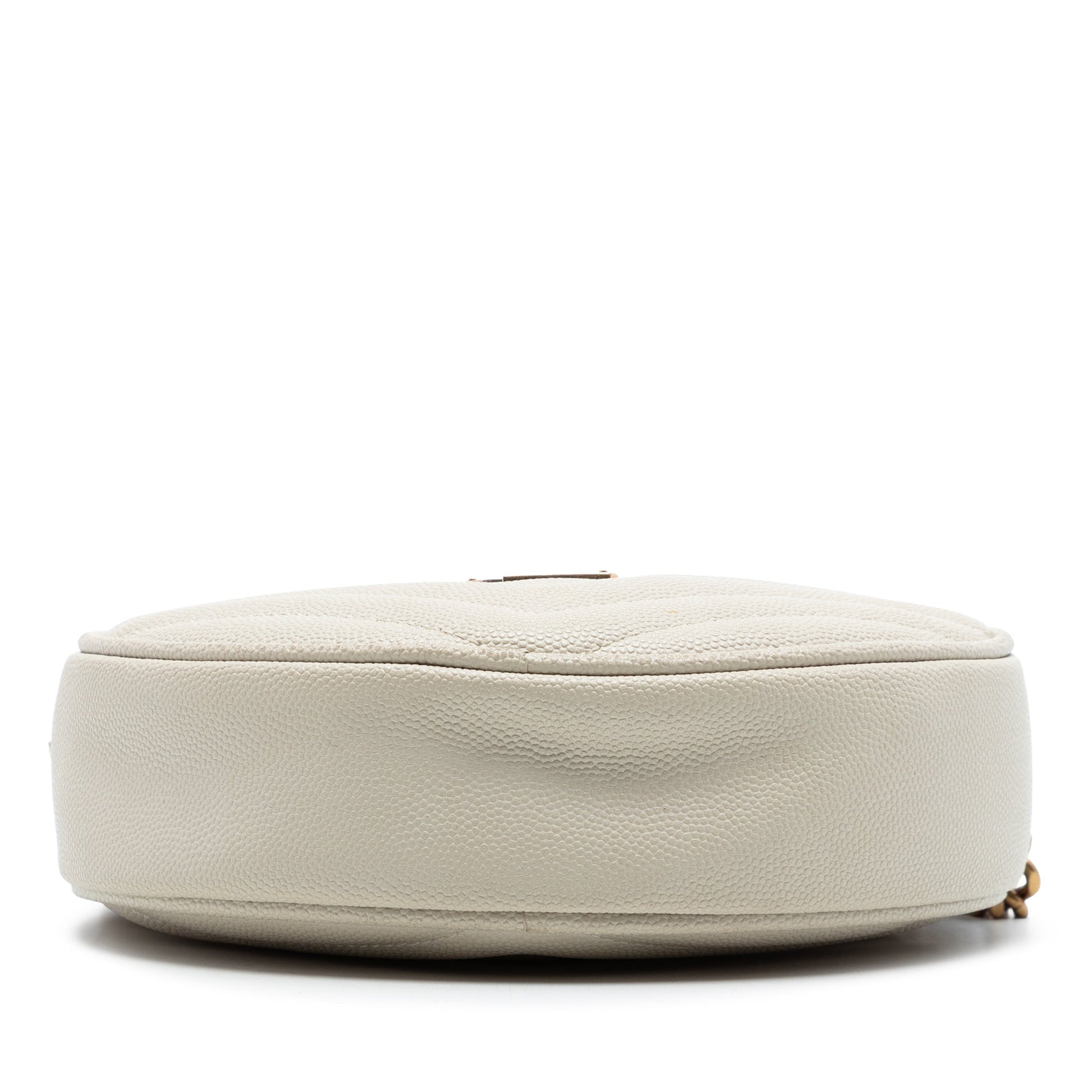 Saint Laurent Grain De Poudre Chevron Round Vinyle Camera Bag