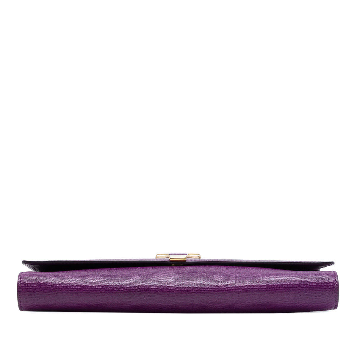 Saint Laurent Textured Leather Chyc Ligne Clutch — Purple