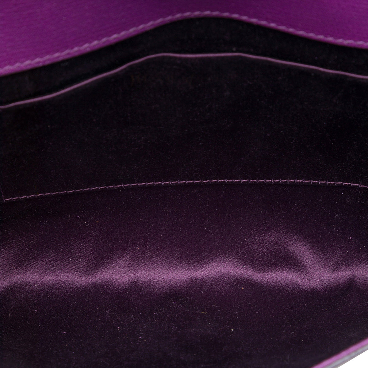Saint Laurent Textured Leather Chyc Ligne Clutch — Purple