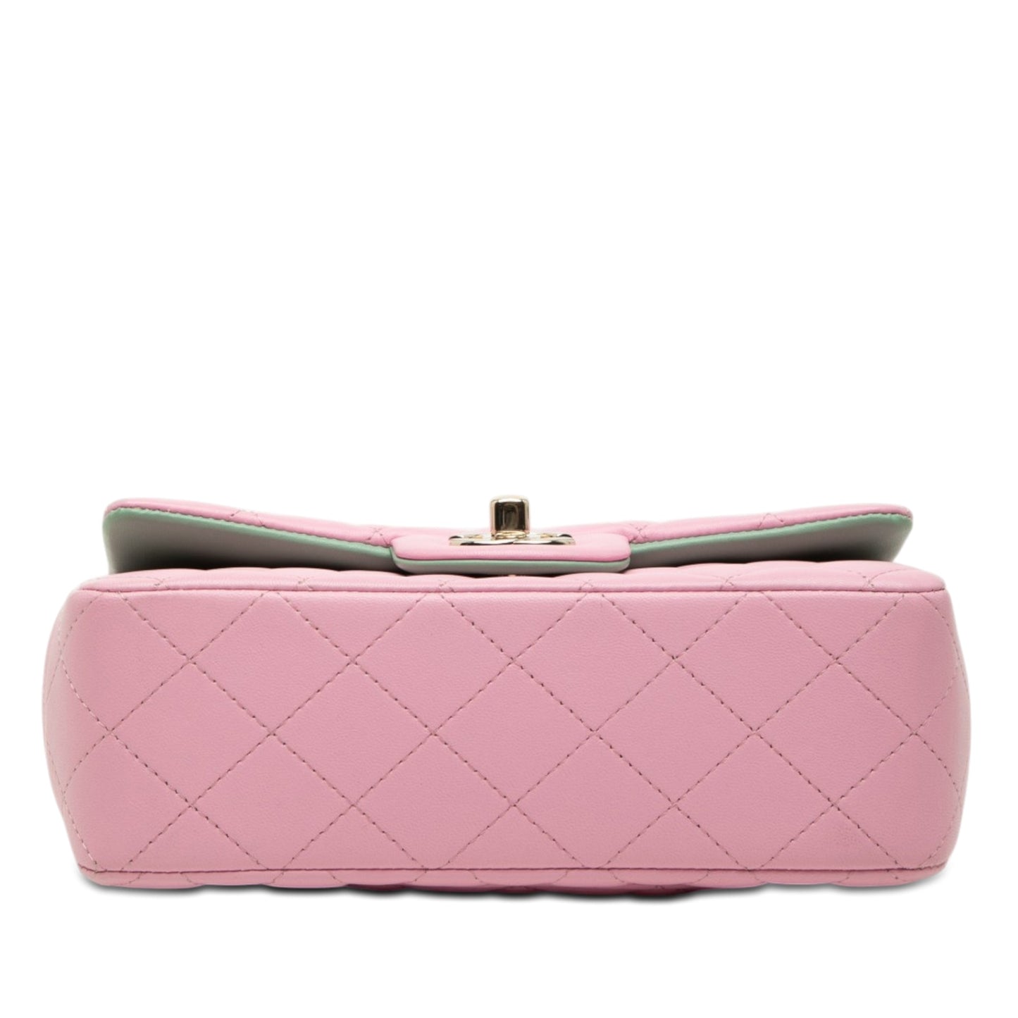 Chanel Mini Rectangular Bicolor Quilted Lambskin Top Handle Flap