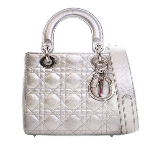 Dior Small Metallic Lambskin Cannage My ABCDior Lady Dior