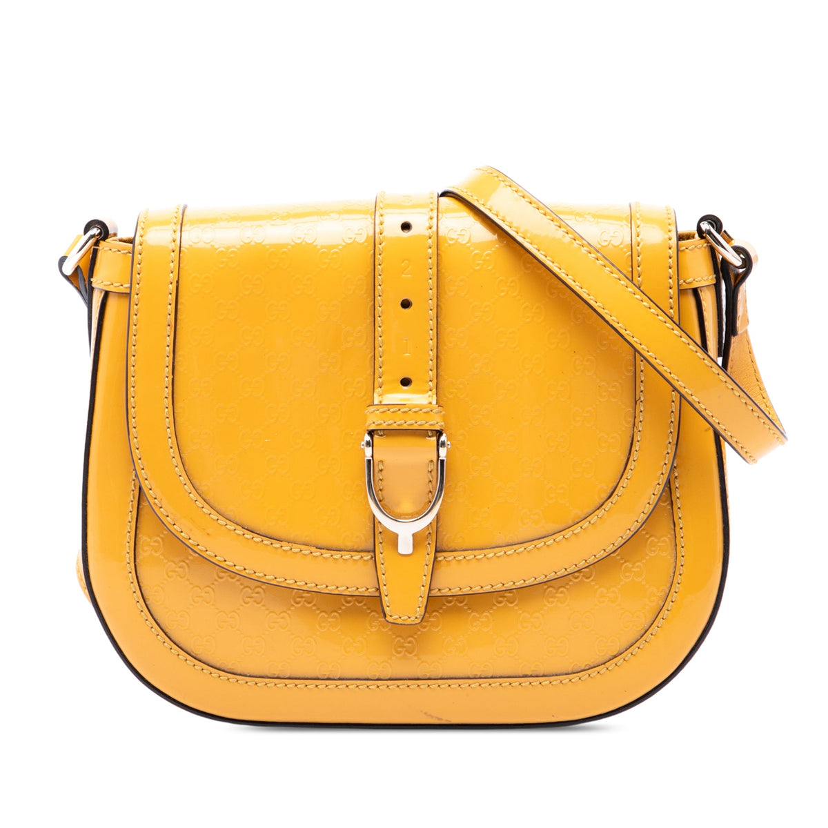 Gucci Small Microguccissima Patent Stirrup Crossbody