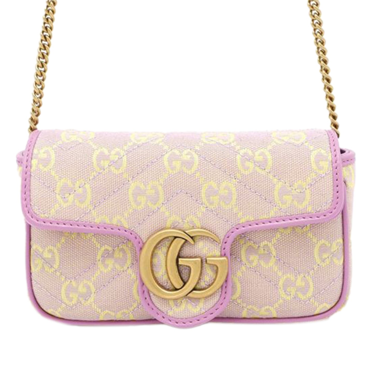 Gucci Super Mini GG Marmont Matelasse GG Canvas Flap Crossbody