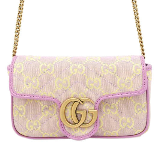 Gucci Super Mini GG Marmont Matelasse GG Canvas Flap Crossbody
