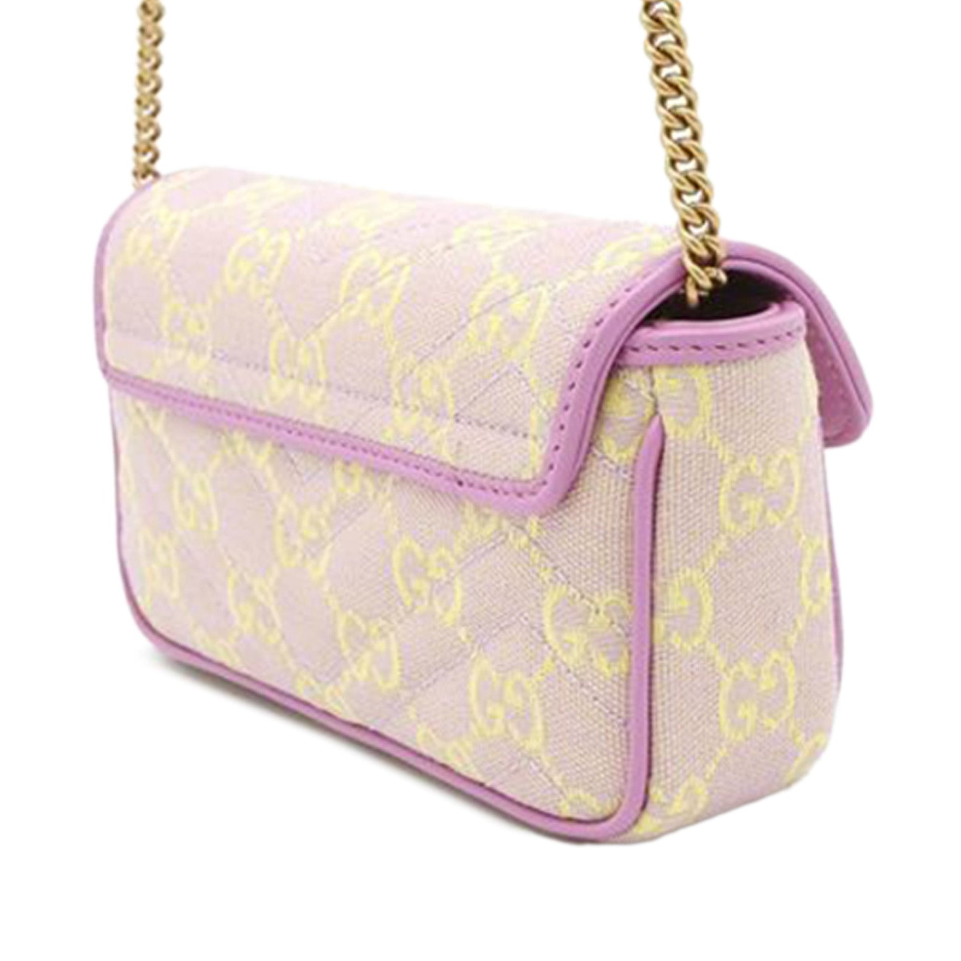 Gucci Super Mini GG Marmont Matelasse GG Canvas Flap Crossbody