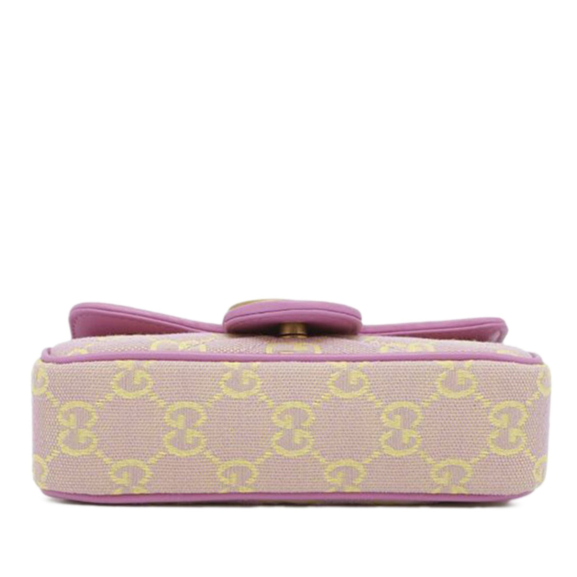 Gucci Super Mini GG Marmont Matelasse GG Canvas Flap Crossbody