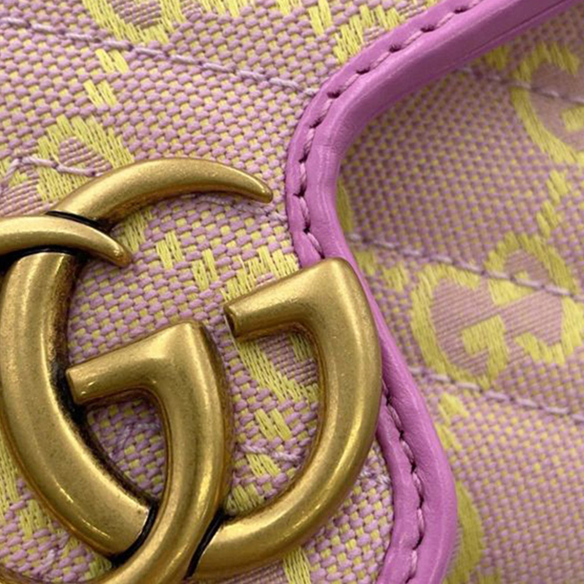 Gucci Super Mini GG Marmont Matelasse GG Canvas Flap Crossbody