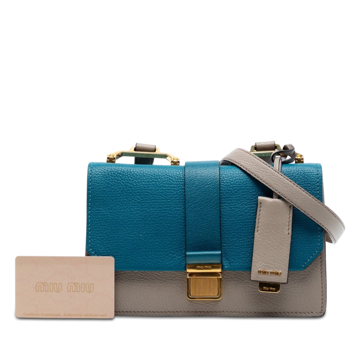 Miu Miu Bicolor Goatskin Madras Crossbody