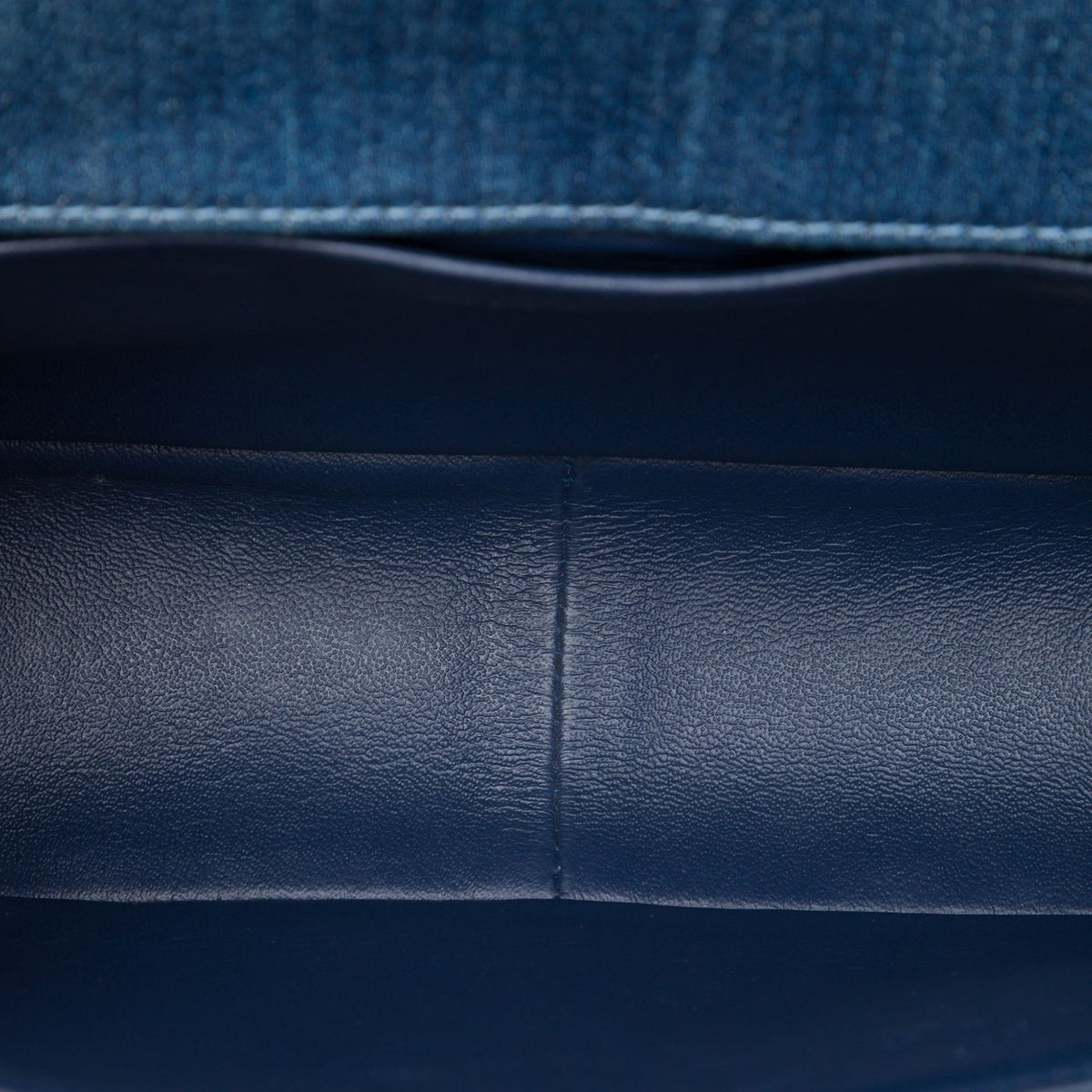 Chanel Old Medium Quilted Denim and Tweed Boy Flap — Blue