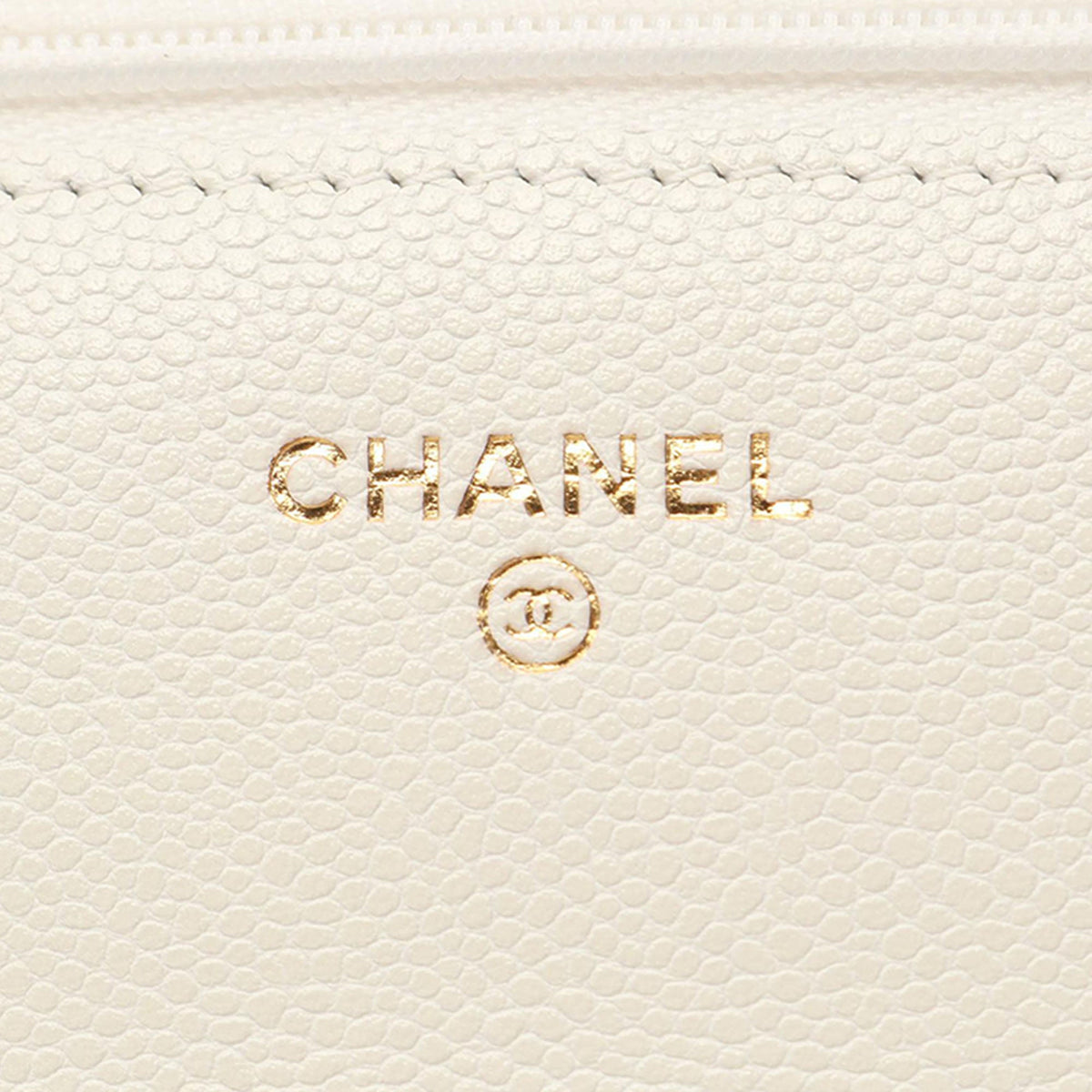 Chanel Classic Caviar Wallet On Chain — White