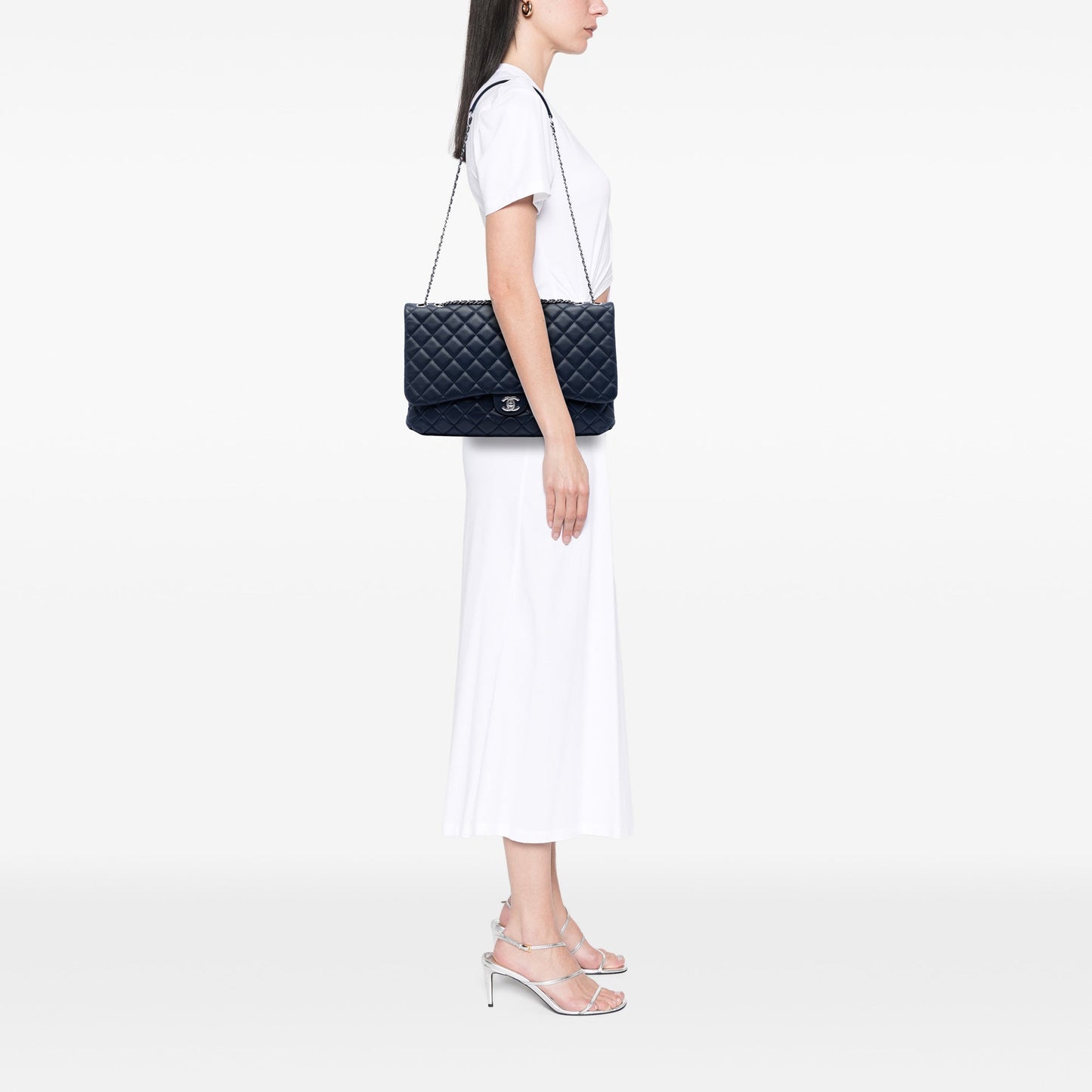 Chanel Maxi CC Quilted Lambskin 3 Compartment Flap