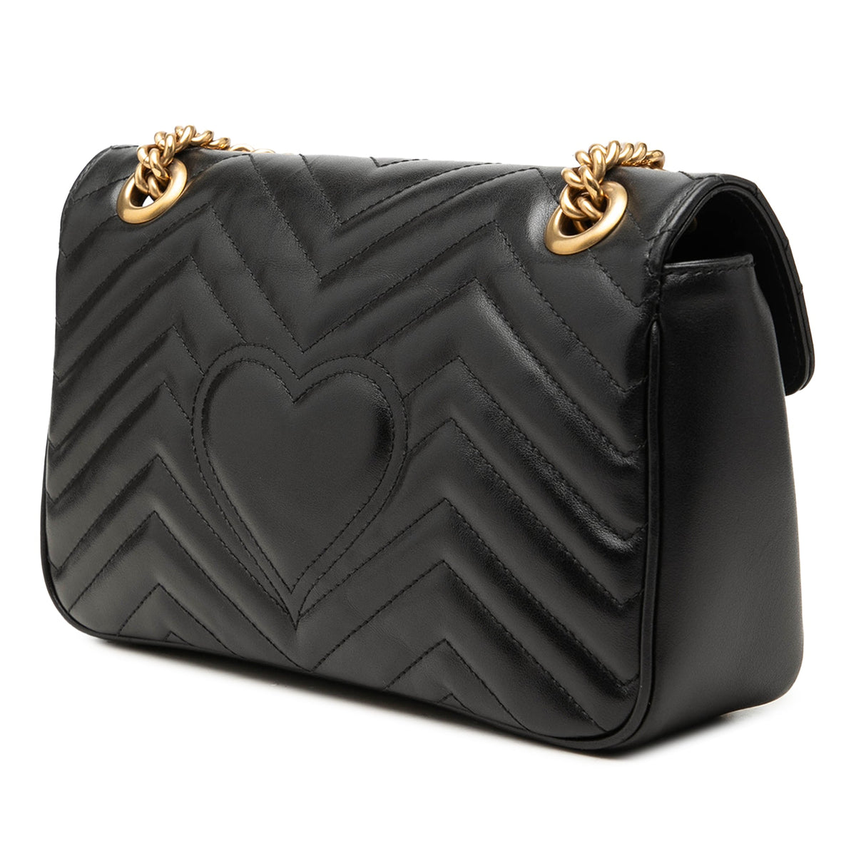 Gucci Medium GG Marmont Matelasse Calfskin Shoulder Bag — Black