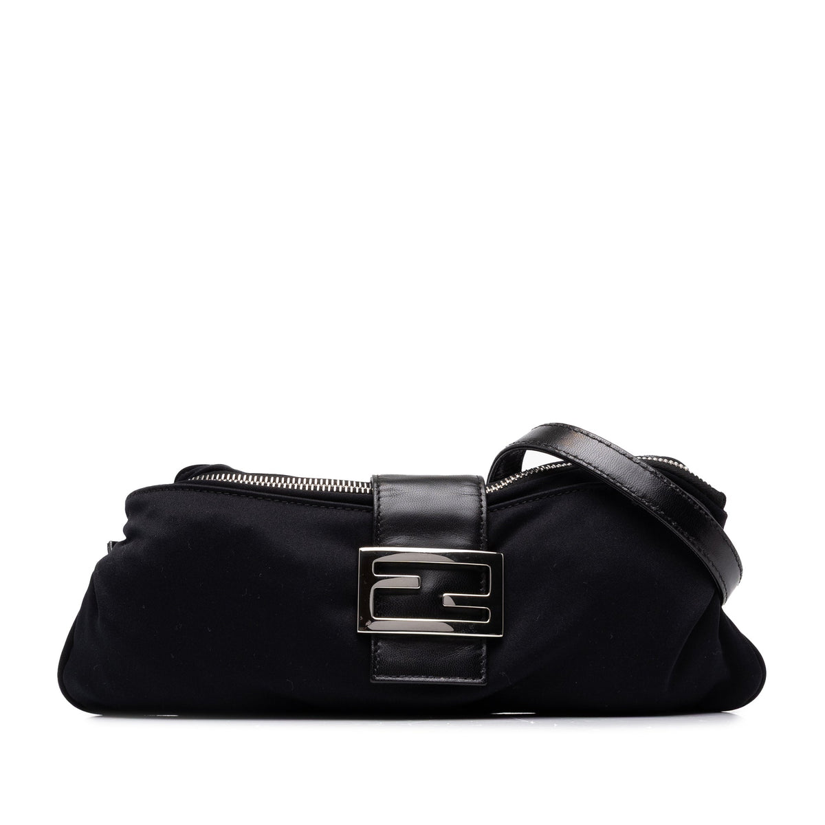 Fendi Jersey Baguette Crossbody — Black