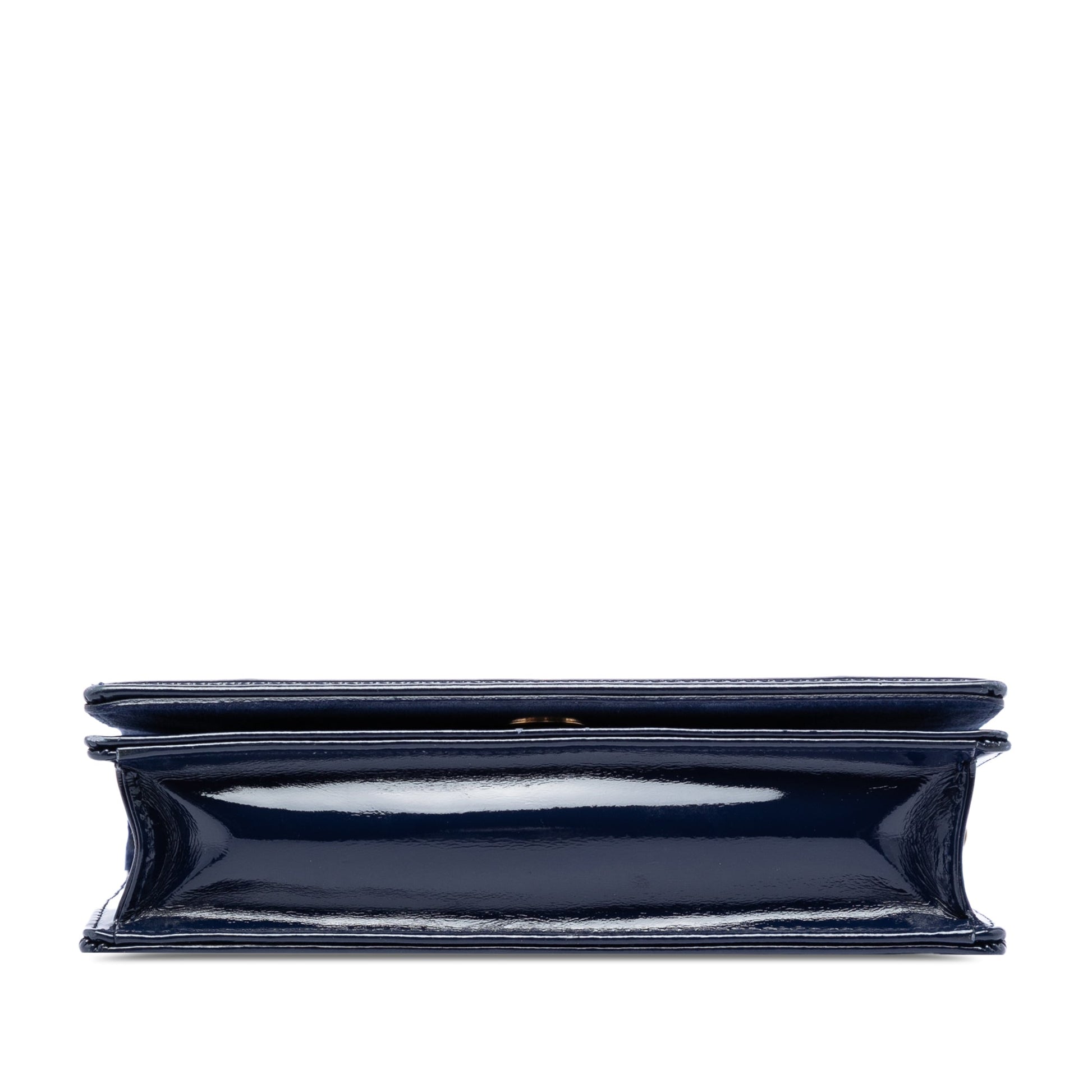 Dior Patent Studded Diorama Top Handle Wallet on Chain