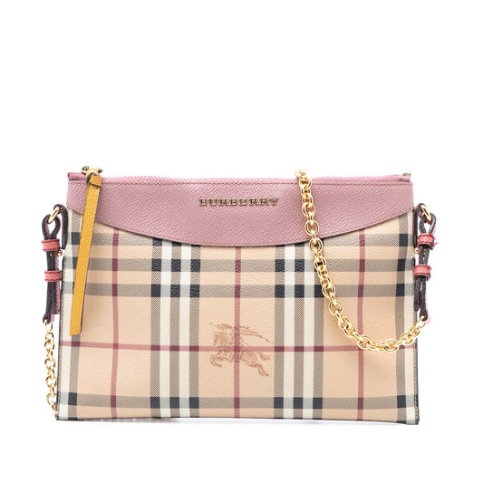 Burberry Haymarket Check Coated Canvas Peyton Crossbody