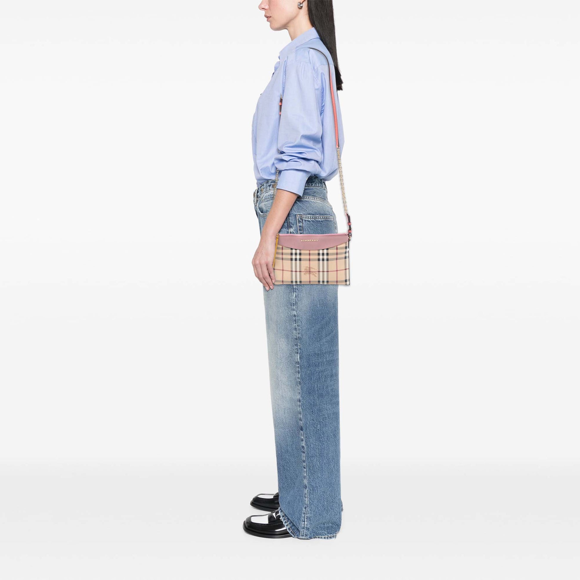 Burberry Haymarket Check Coated Canvas Peyton Crossbody