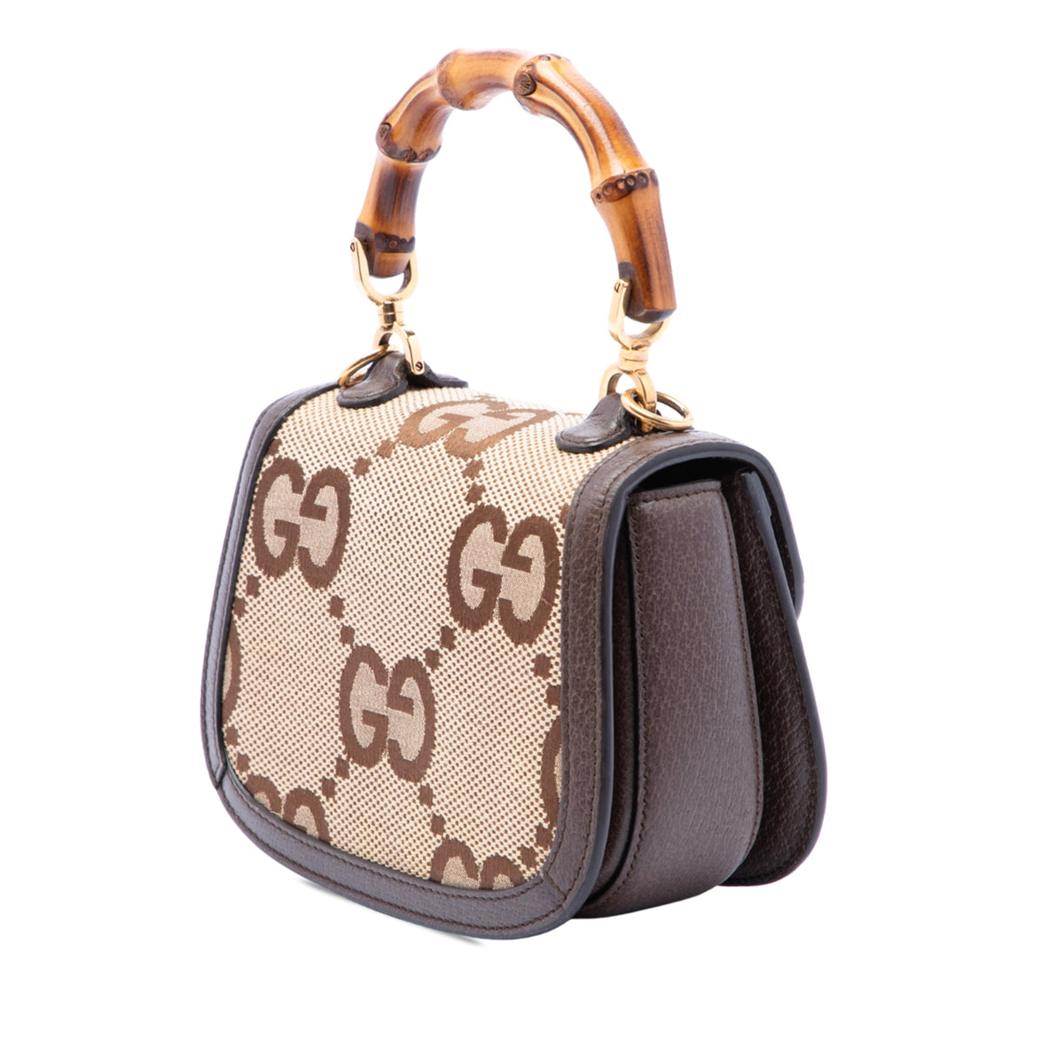 Gucci Mini Jumbo GG Canvas 1947 Bamboo Top Handle Bag