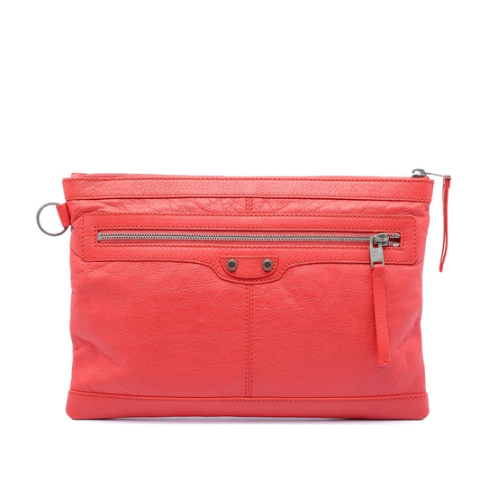 Balenciaga Lambskin Motocross Classic Clip M Clutch