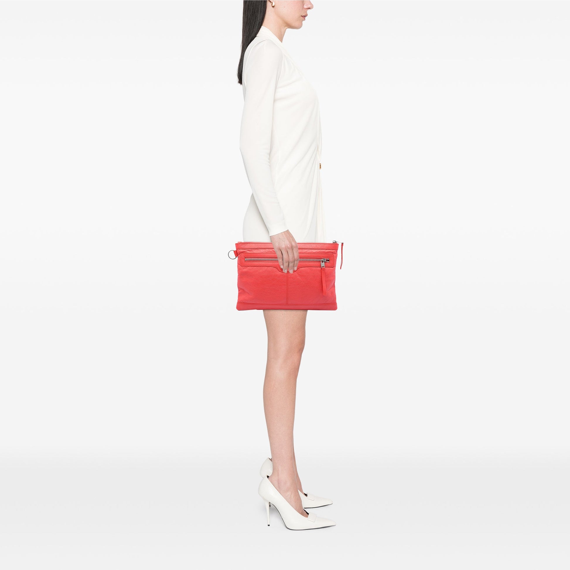 Balenciaga Lambskin Motocross Classic Clip M Clutch
