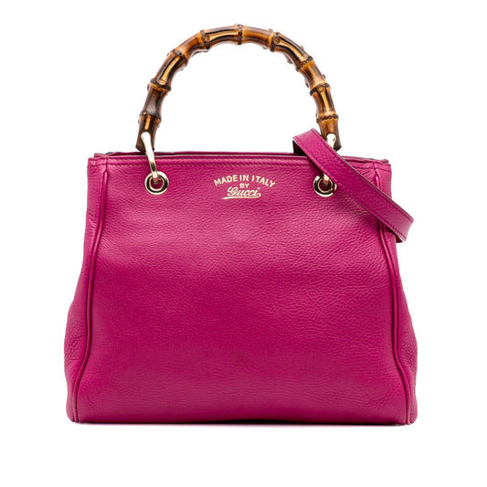Gucci Small Calfskin Bamboo Shopper Satchel