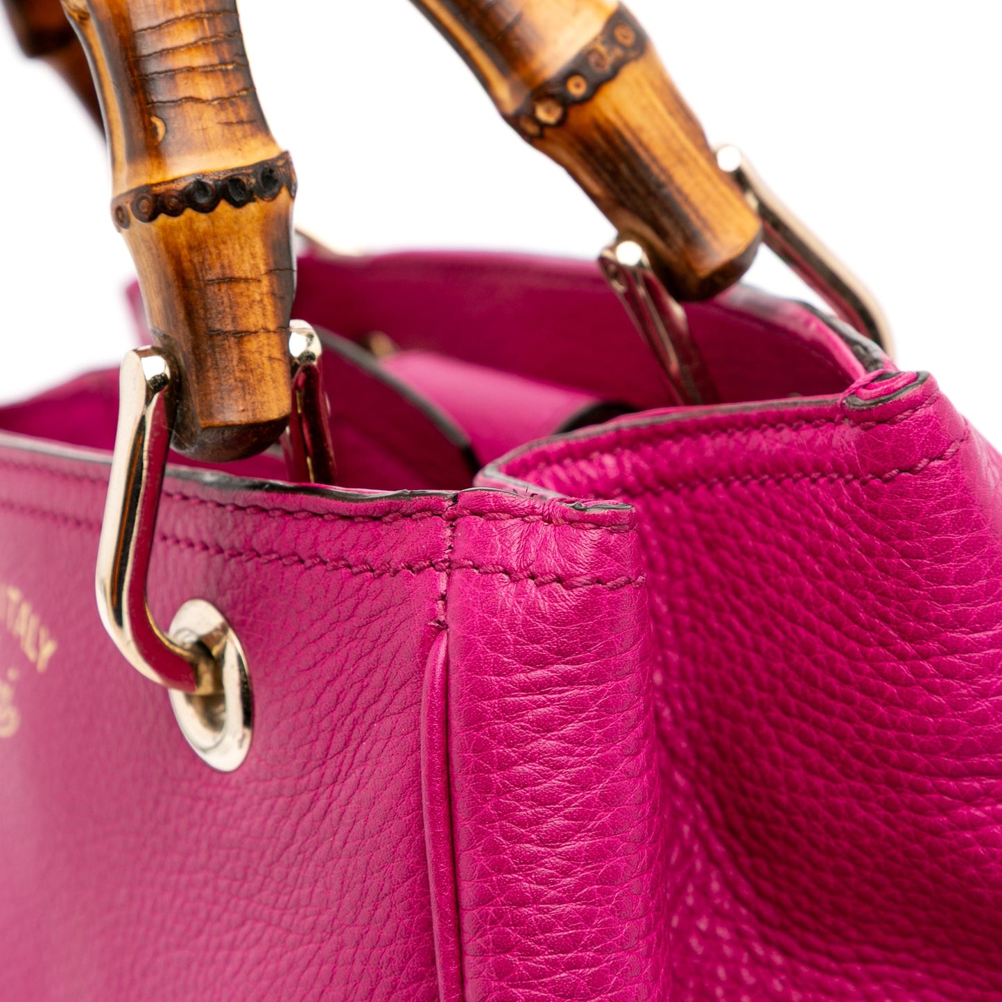 Gucci Small Calfskin Bamboo Shopper Satchel