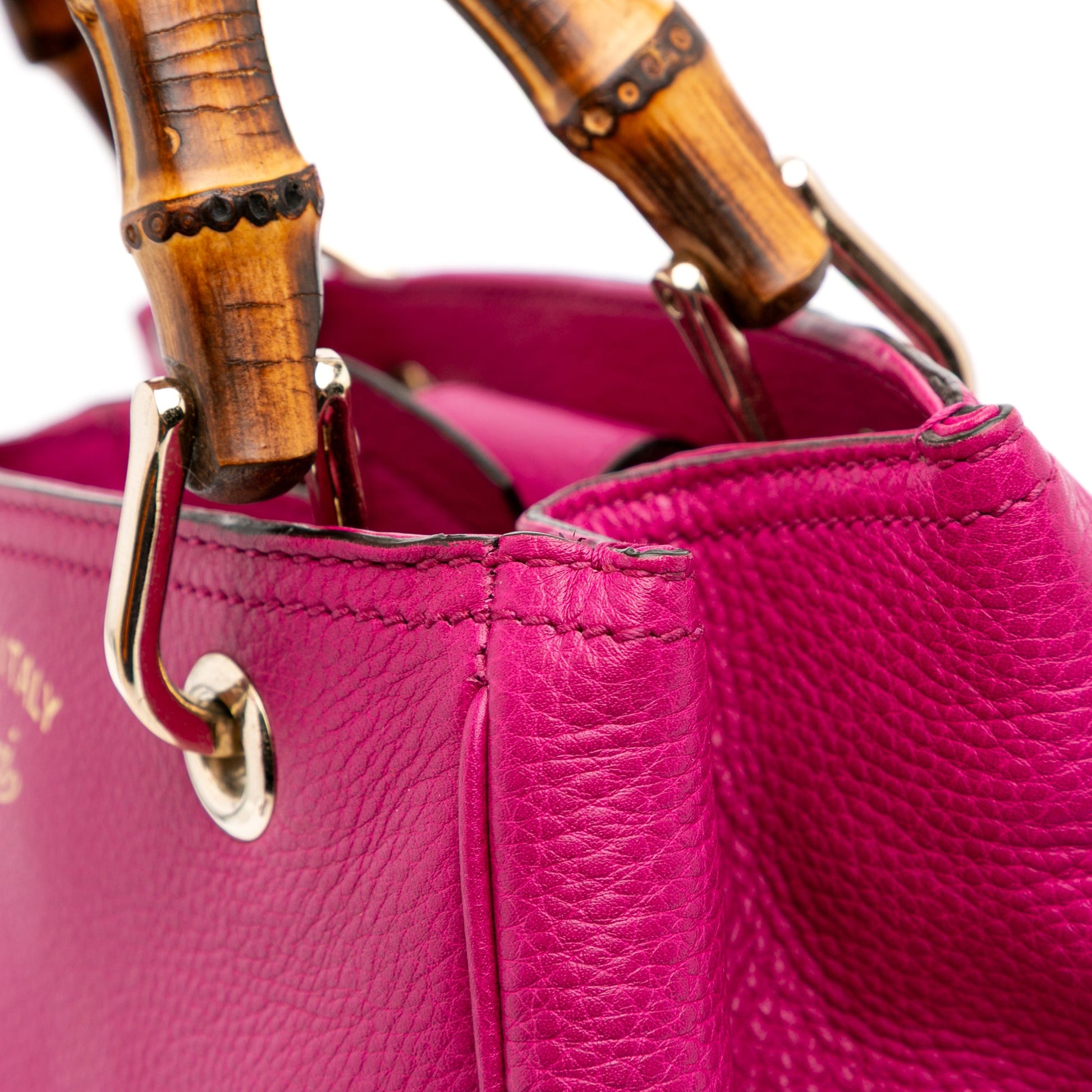 Gucci Small Calfskin Bamboo Shopper Satchel