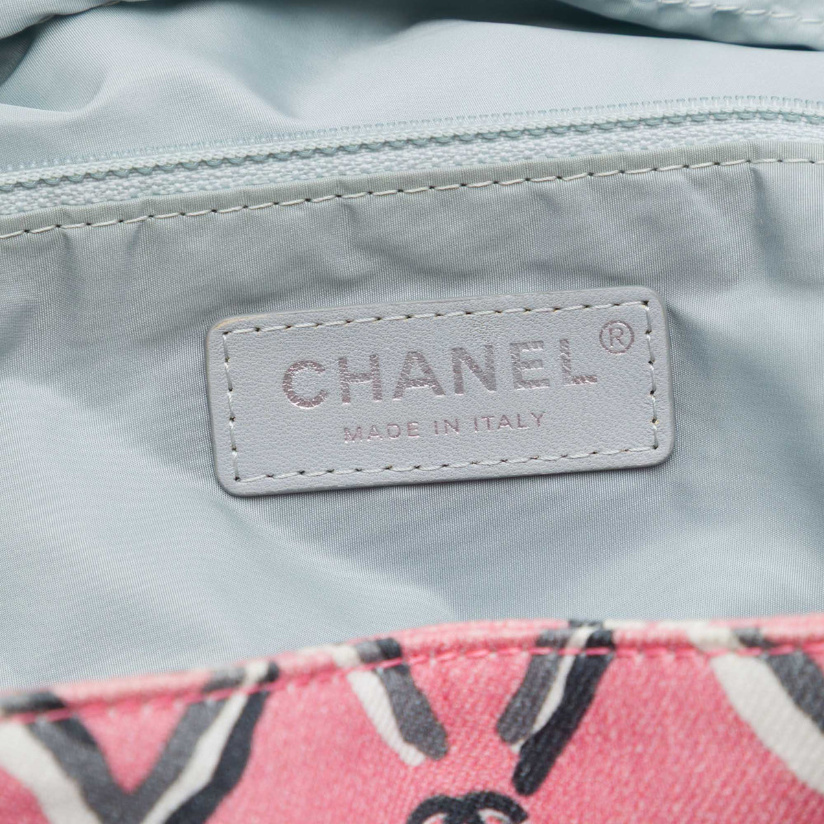 Chanel Printed Canvas Coco Beach Drawstring Sling Bag