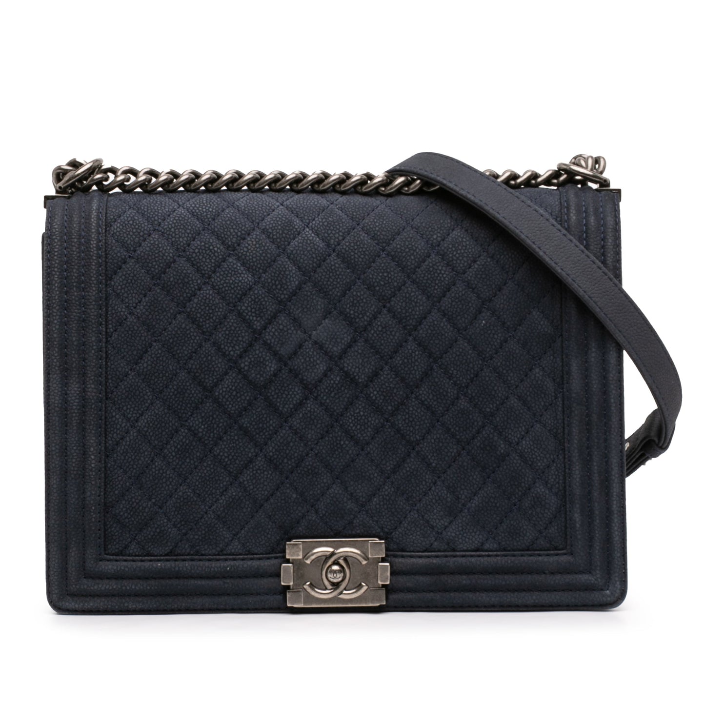 Large Iridescent Quilted Caviar Boy Flap